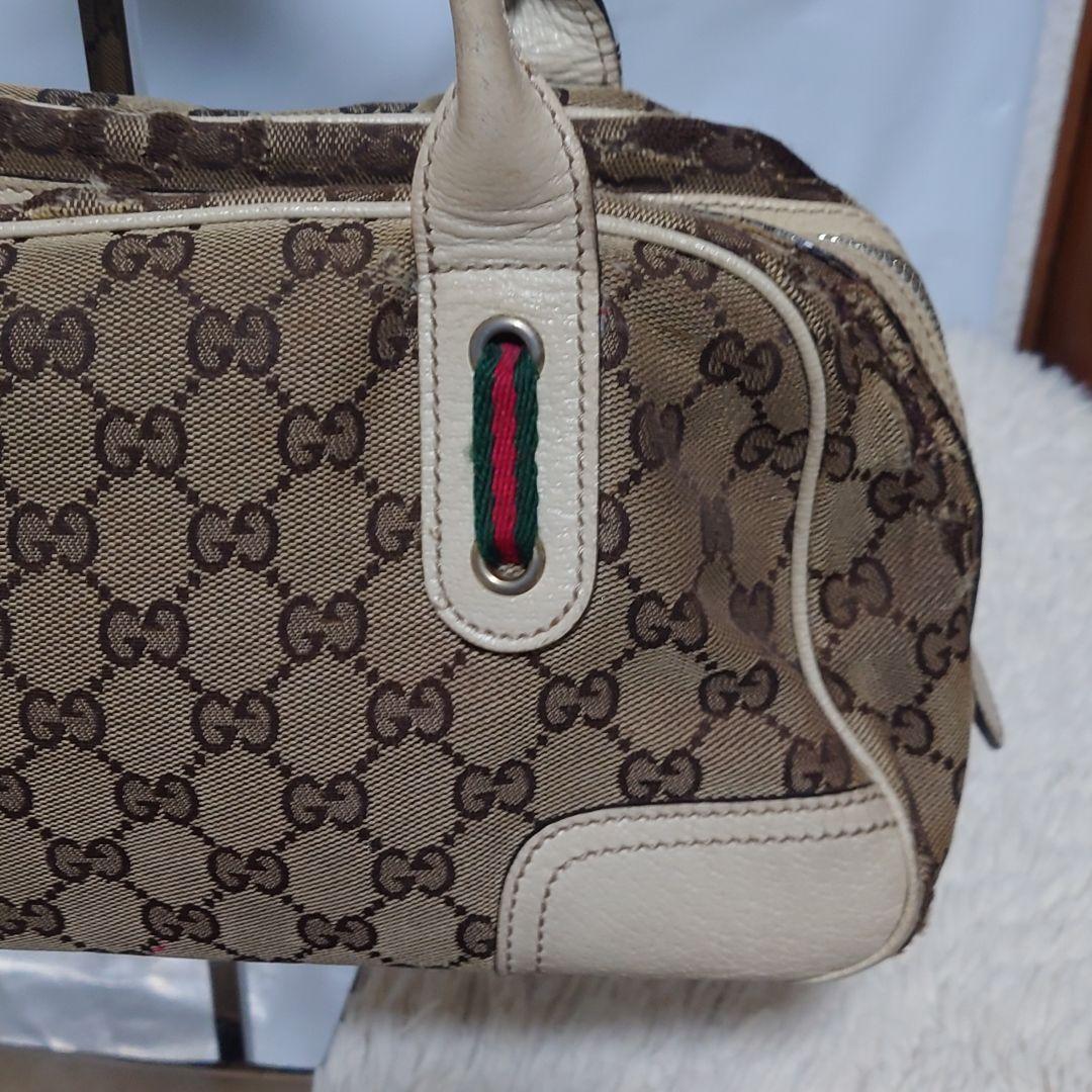【希少】GUCCI ミニボストンバッグ GG柄 シェリーラインリボン プリンシー