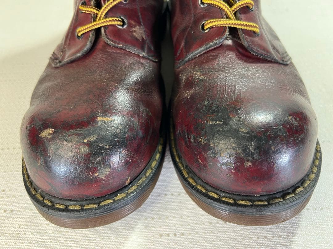 UK8_27cm Dr.Martens 10ホールブーツ スチールトゥ 英国製