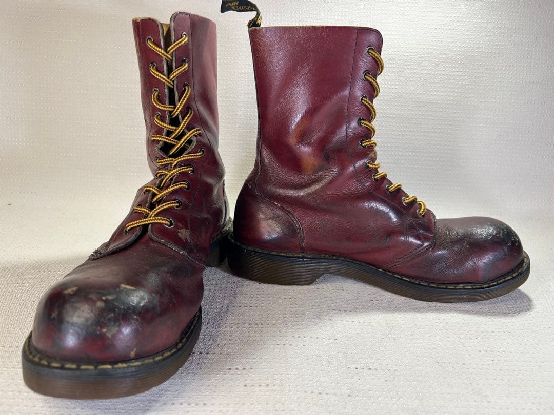UK8_27cm Dr.Martens 10ホールブーツ スチールトゥ 英国製