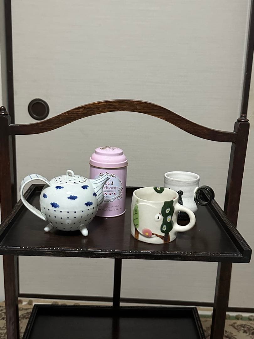 イギリス　アンティーク　ケーキスタンド　アフタヌーンティー　折りたたみ式