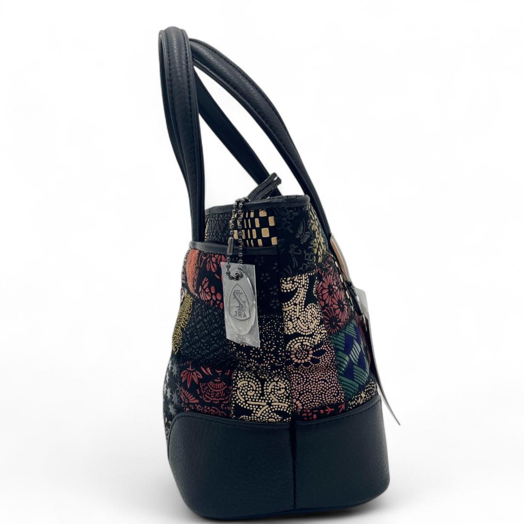 【未使用品】印傳屋　印伝 パッチワークハンドバッグ JRA公認 鹿革