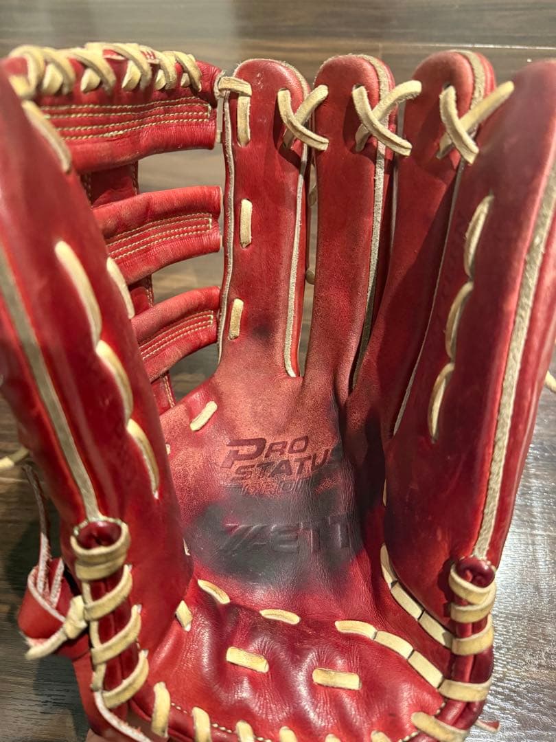 ZETT プロステイタス 赤 硬式グローブ