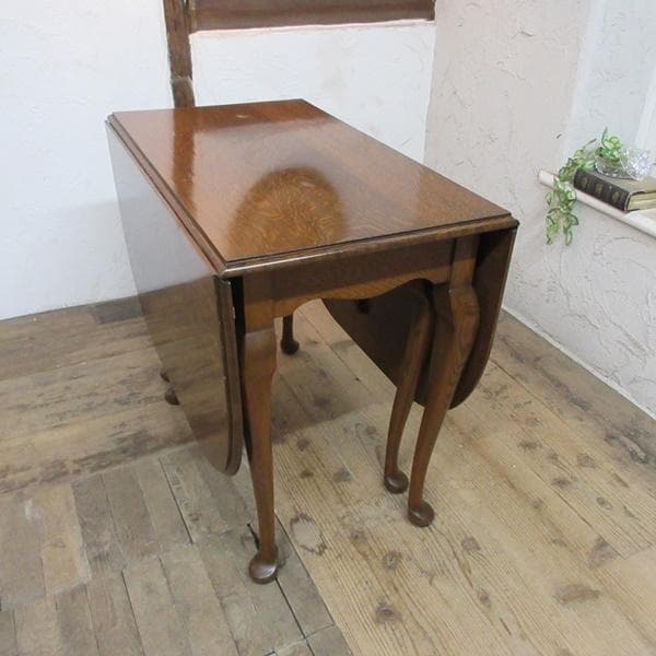 イギリス アンティーク 家具 バタフライテーブル ダイニング 猫脚 6920d