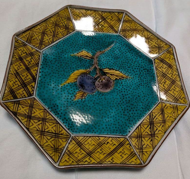 九谷焼　八角形花柄皿 5枚セット