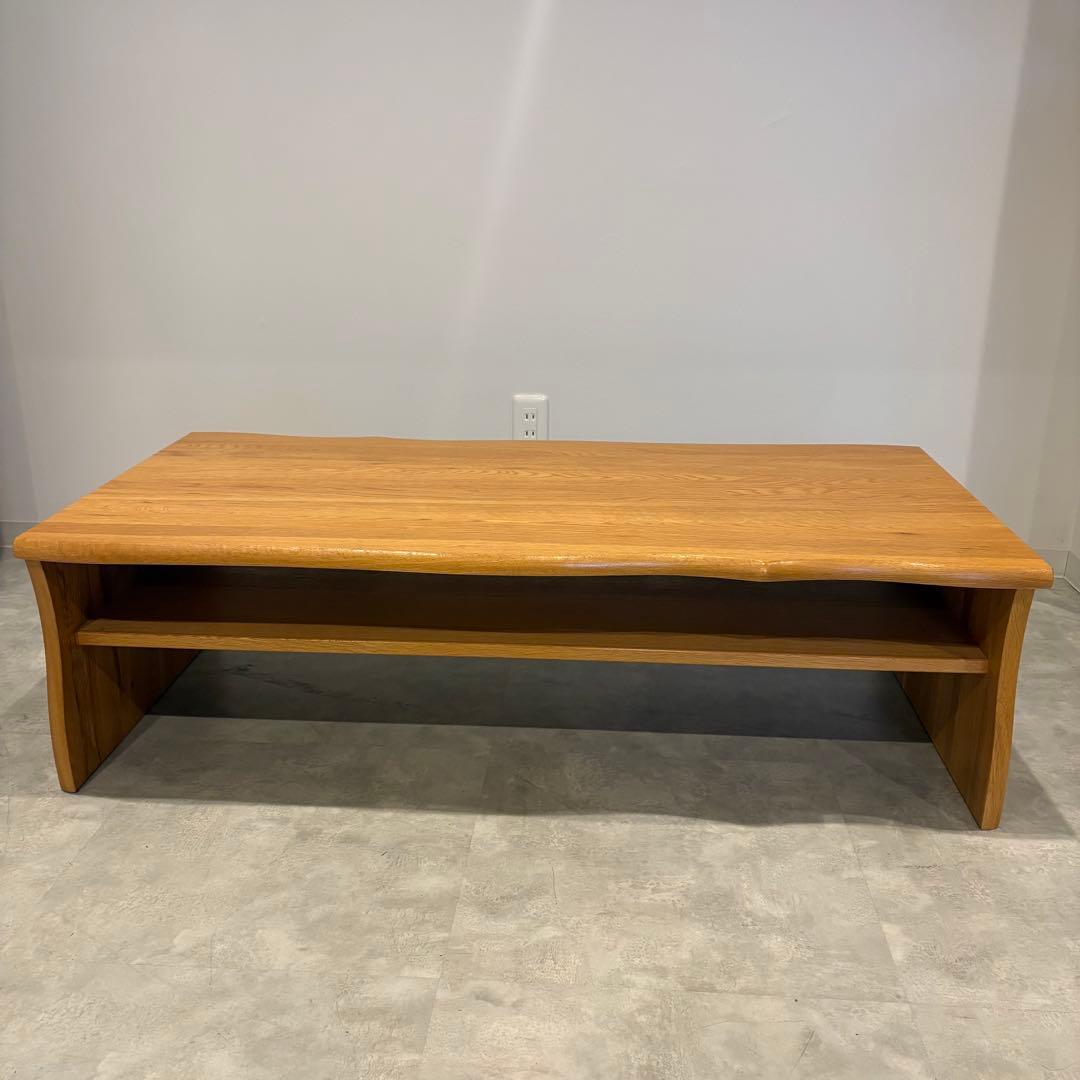 起立木工　ローテーブル　センターテーブル　机　ナラ天然木