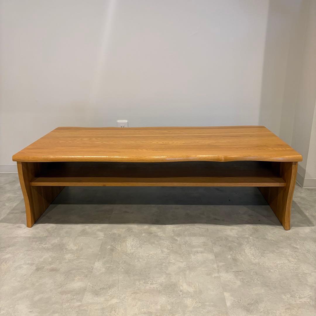 起立木工　ローテーブル　センターテーブル　机　ナラ天然木