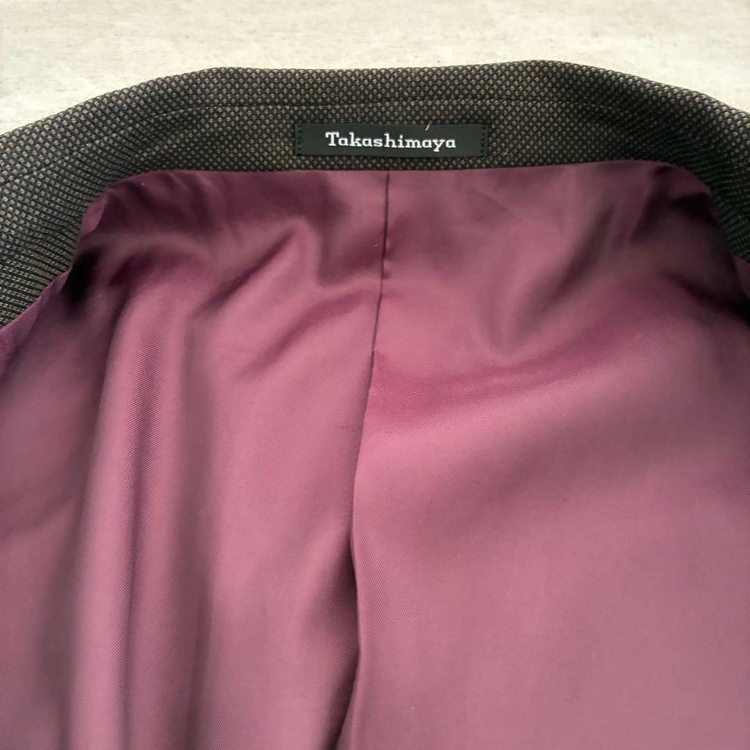 スーツセットアップ ダブルブレスト 3B ダークブラウン ウール混 成人式