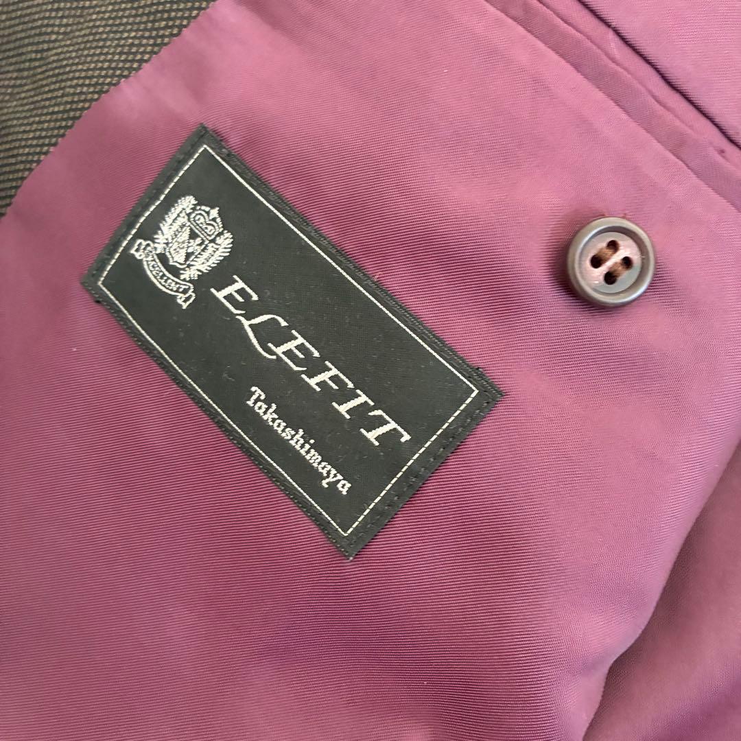 スーツセットアップ ダブルブレスト 3B ダークブラウン ウール混 成人式