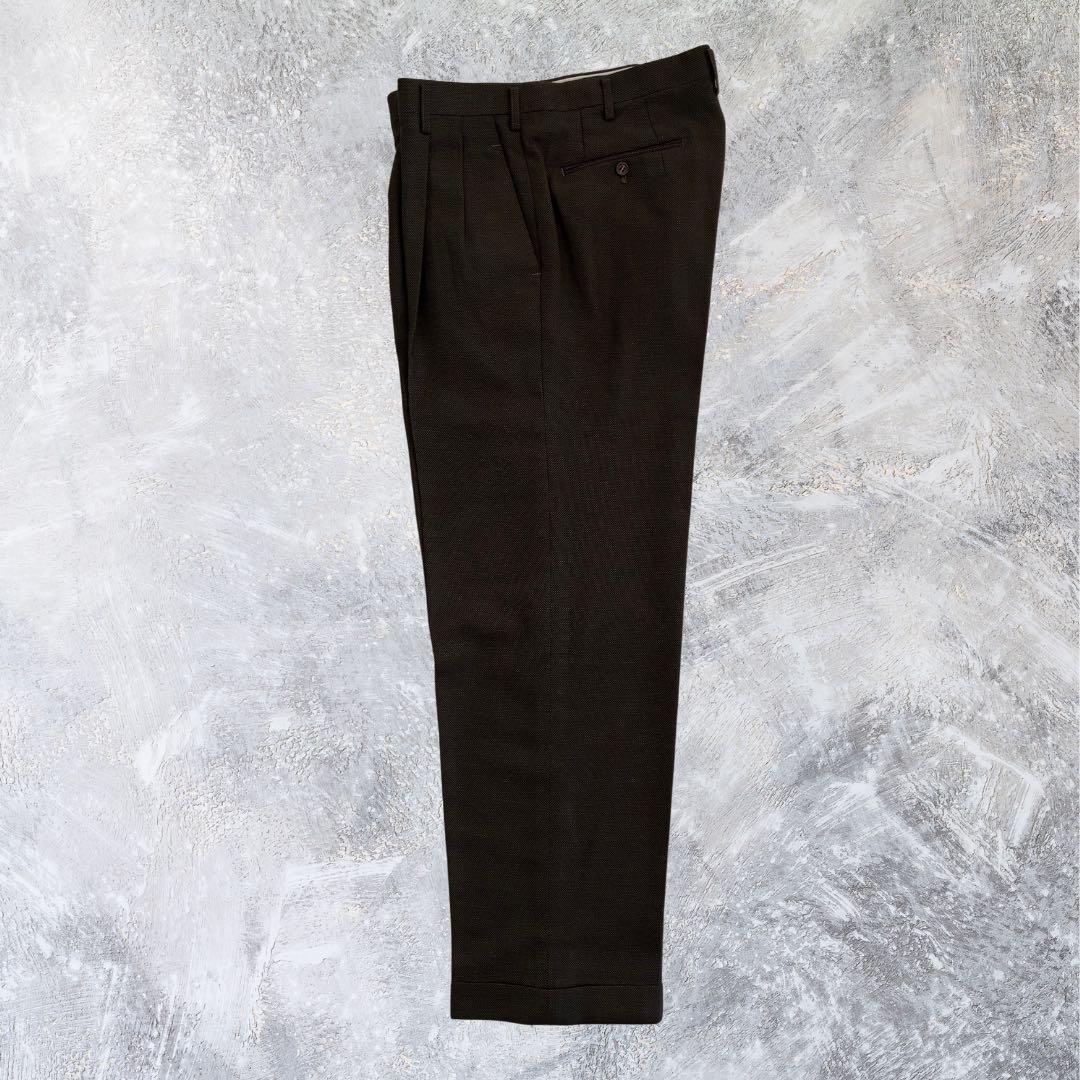 スーツセットアップ ダブルブレスト 3B ダークブラウン ウール混 成人式