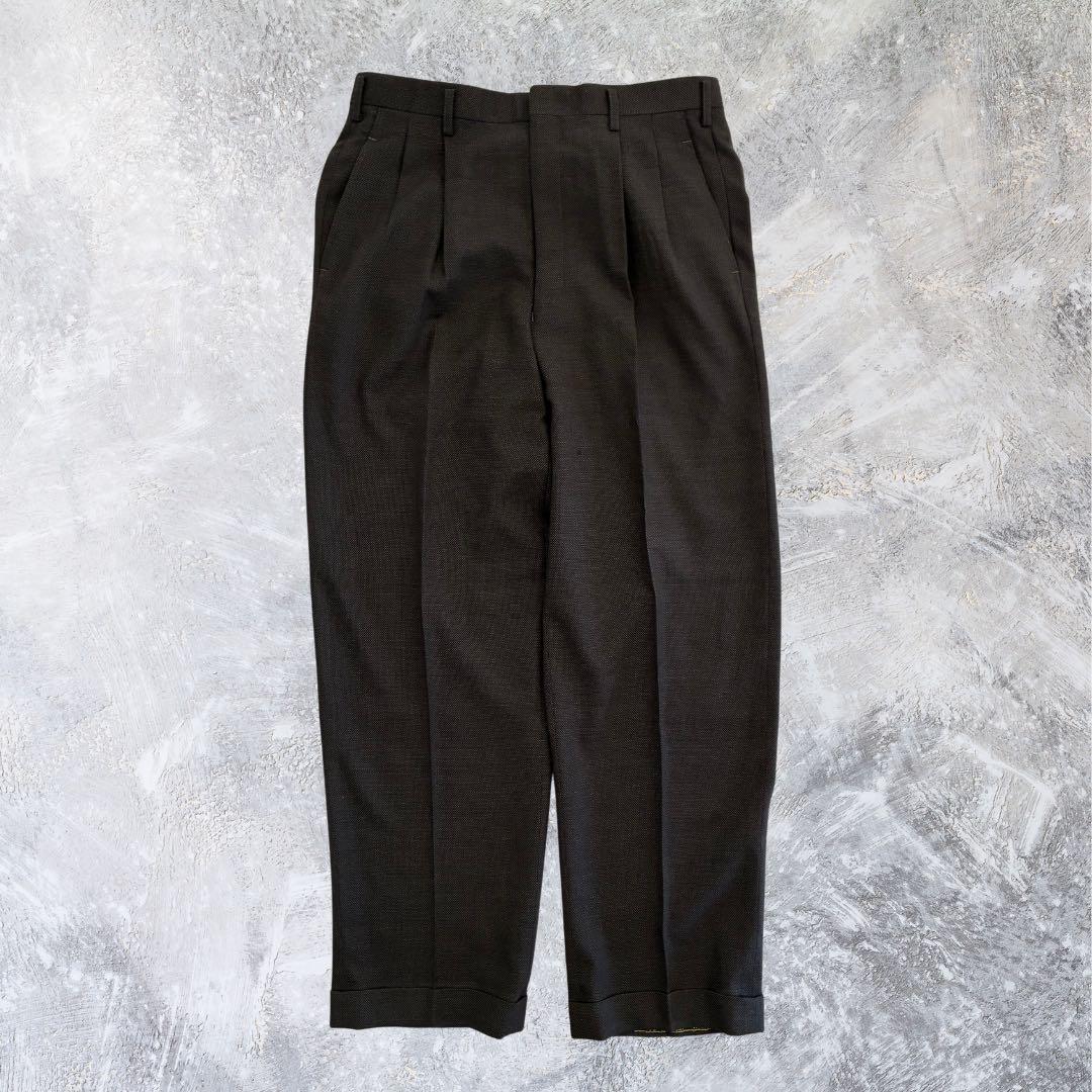 スーツセットアップ ダブルブレスト 3B ダークブラウン ウール混 成人式