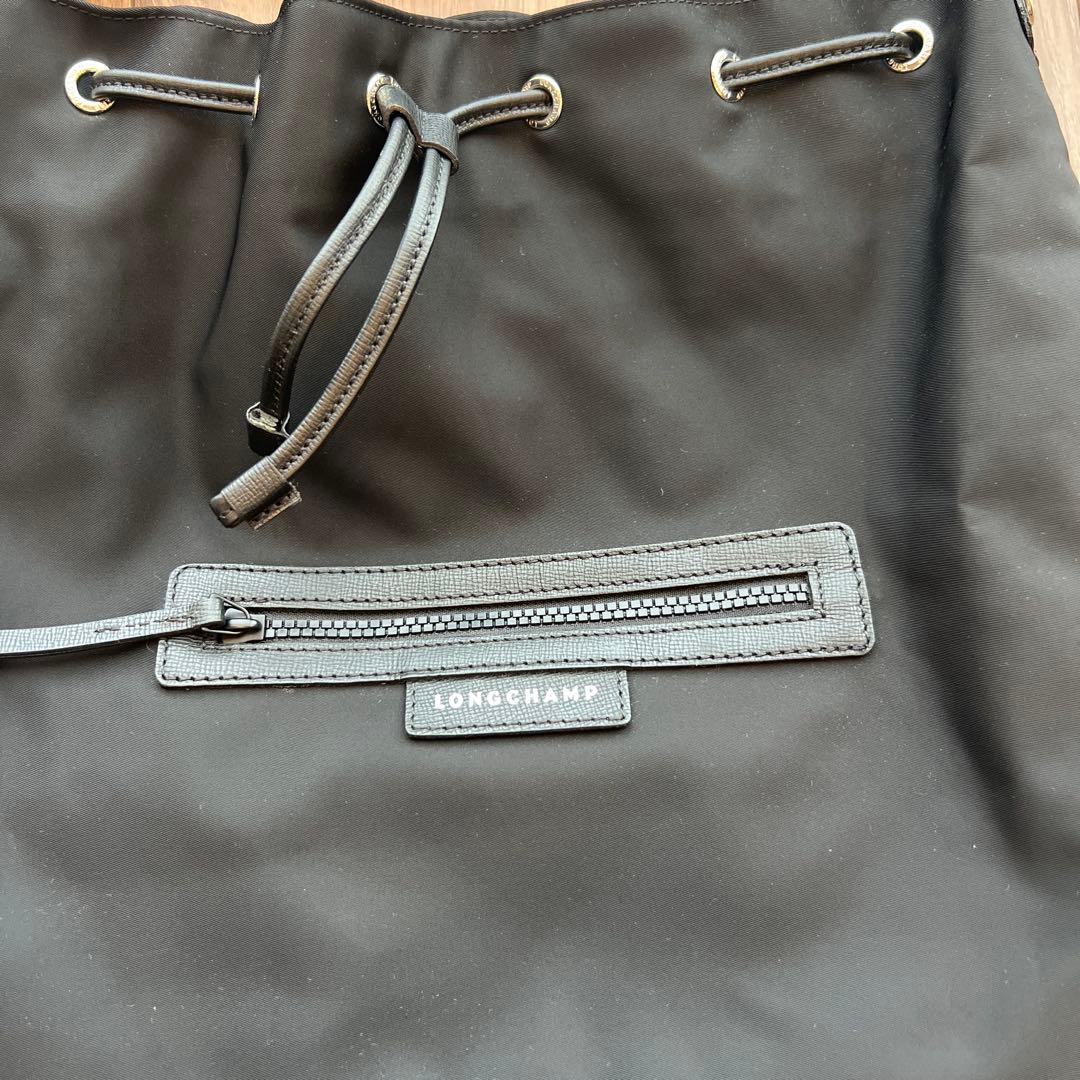 LONGCHAMP ブラック 巾着バッグ