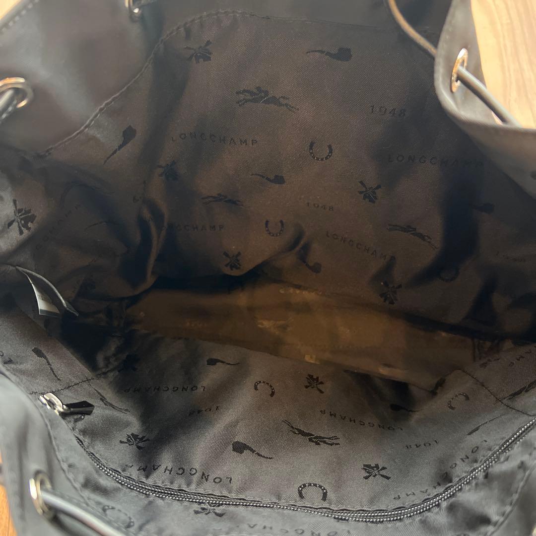 LONGCHAMP ブラック 巾着バッグ