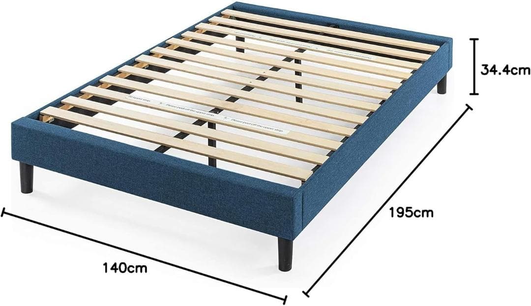 ZINUS 布張り ベッドフレーム ダブル ネイビー EFPB-NV
