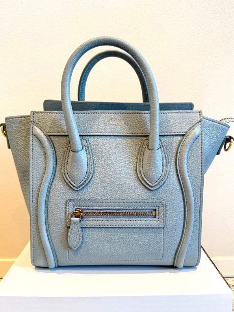 【artk】CELINE セリーヌ ラゲージ ナノ ライトブルー