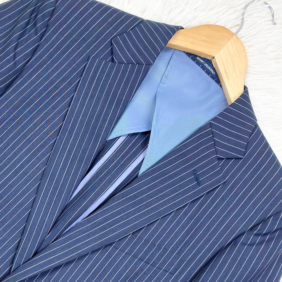 美品　マリオバレンチノ　メリノウール　スーツセットアップ　XL　ネイビー