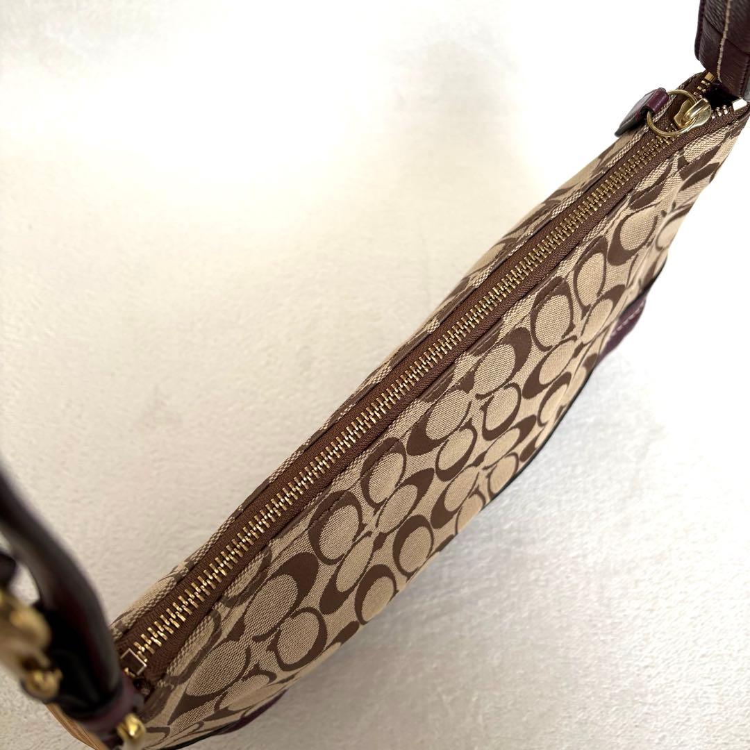 ⭐︎美品【COACH】ワンショルダーバッグ キャンバス レザー シグネチャー 総柄