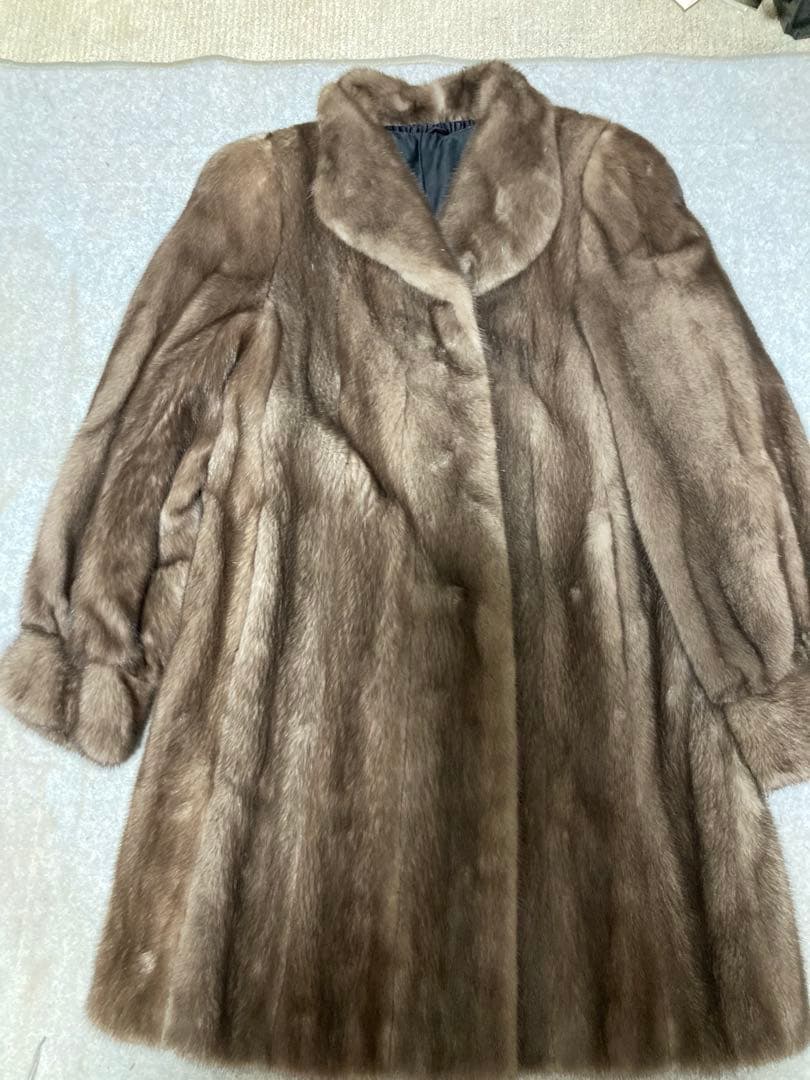 ブラウン ロングファーコート