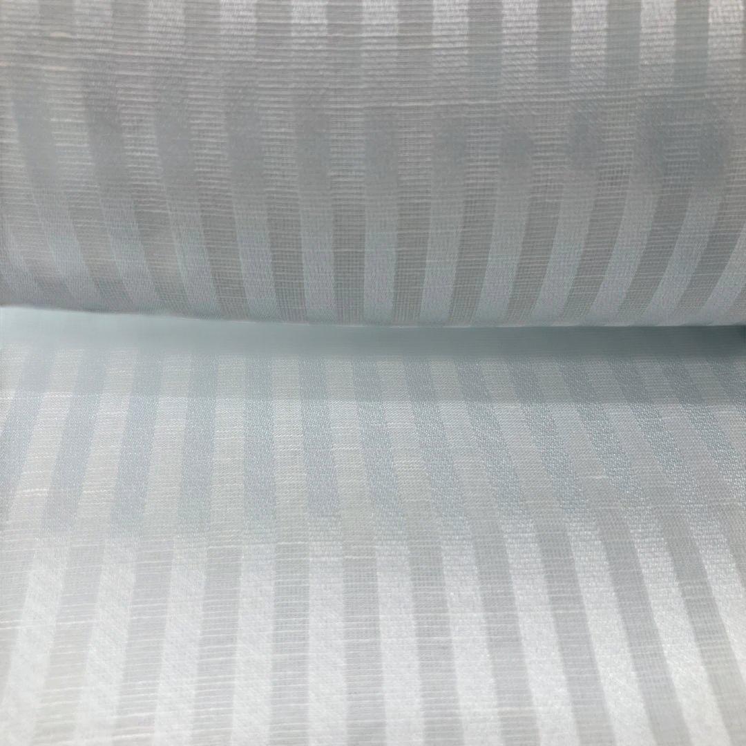 夏物　長襦袢　反物シルク麻ストライプ生地 薄い水色