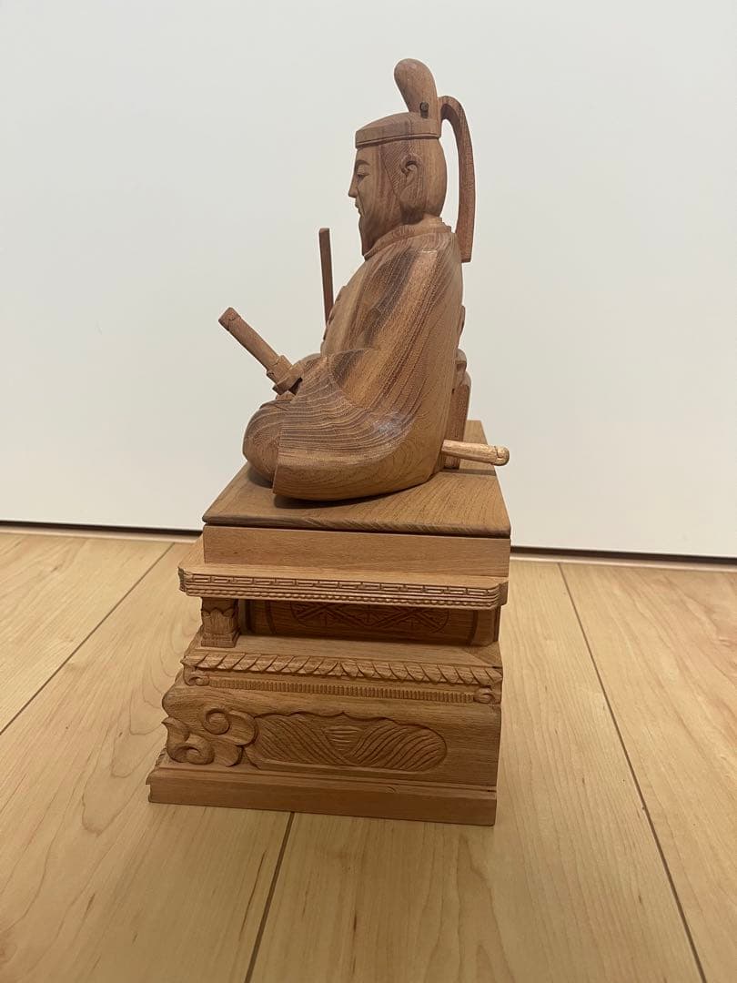 最終値下げ　菅原道真公　木彫り　欅材　天神様　学問の神様
