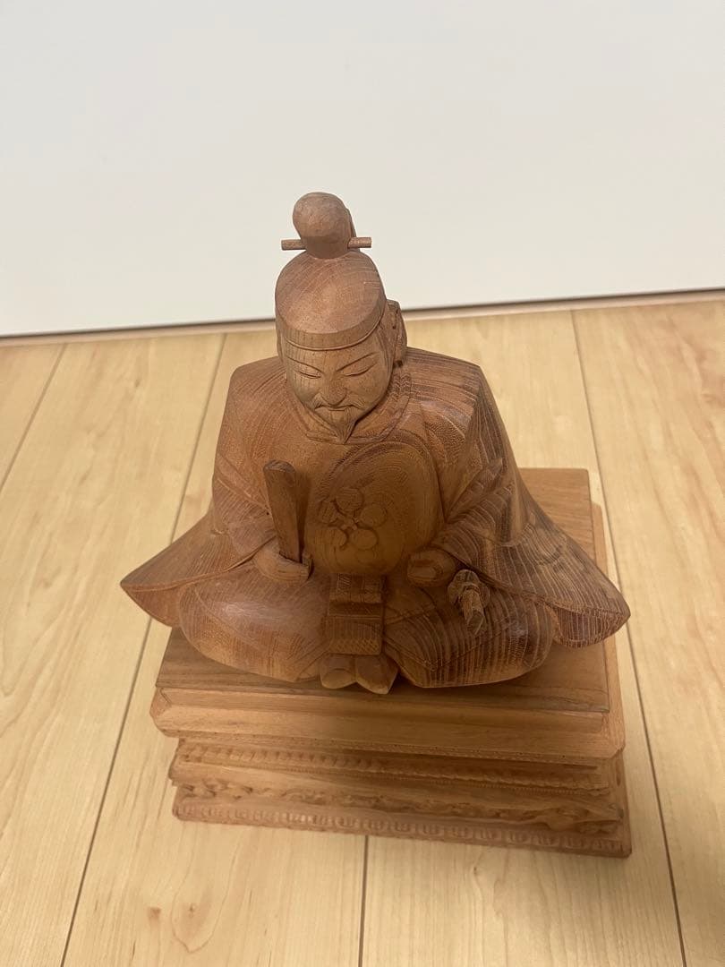 最終値下げ　菅原道真公　木彫り　欅材　天神様　学問の神様