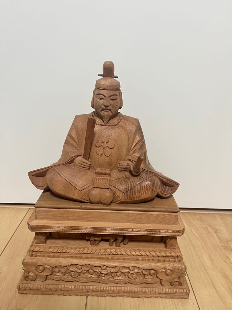 最終値下げ　菅原道真公　木彫り　欅材　天神様　学問の神様
