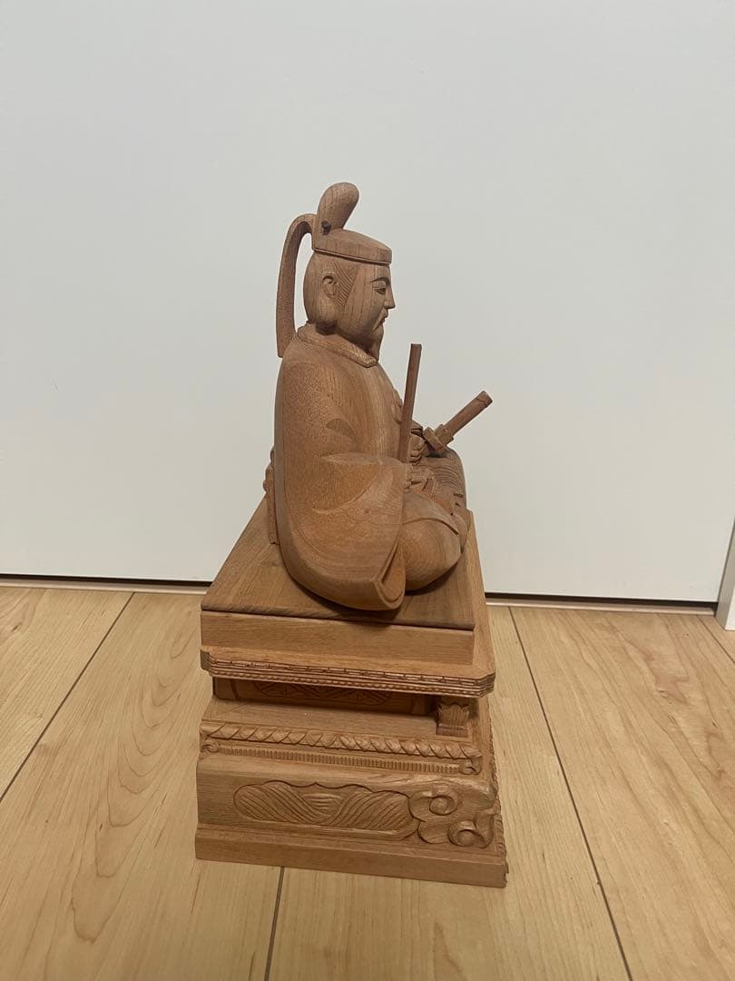 最終値下げ　菅原道真公　木彫り　欅材　天神様　学問の神様