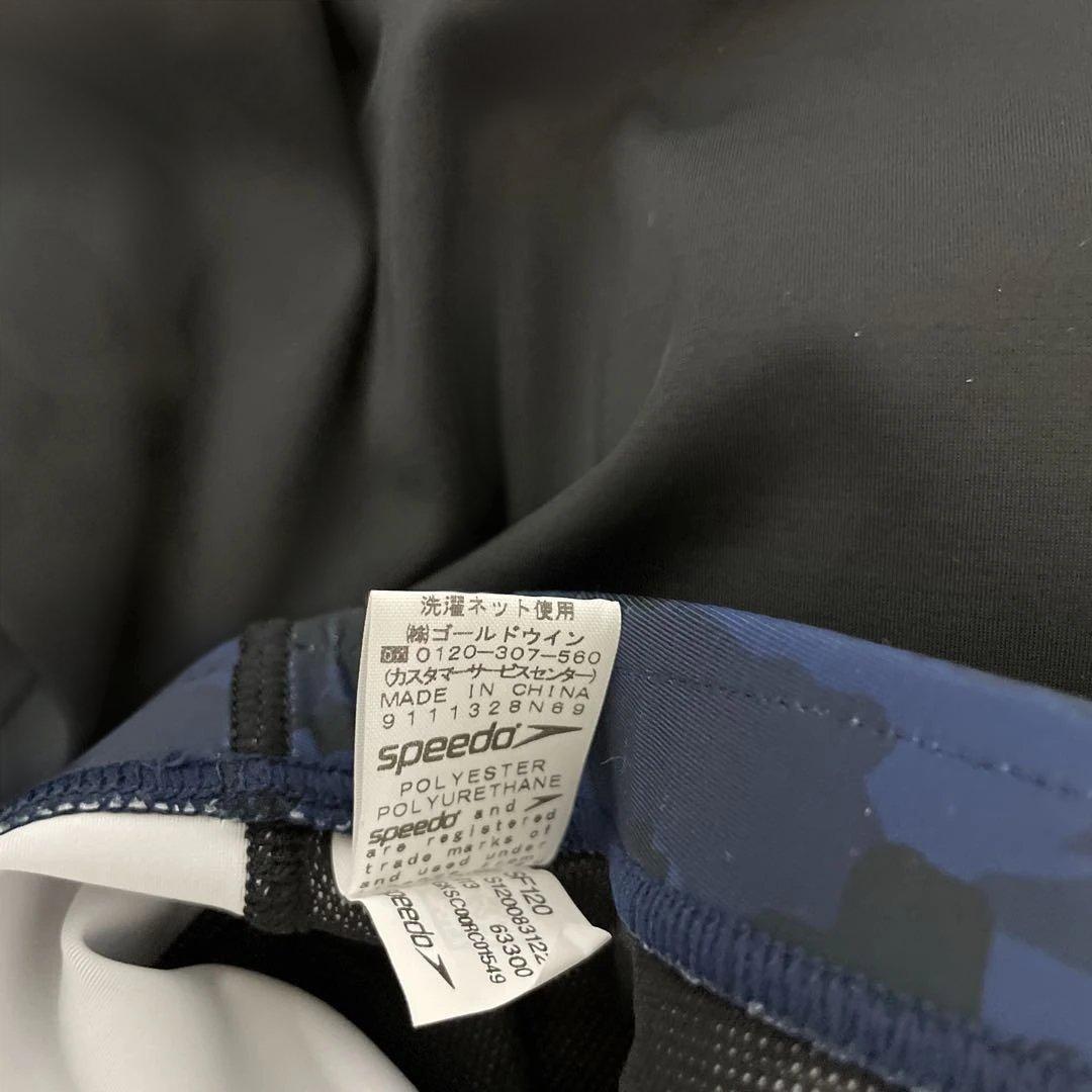 スピード　ネイビー迷彩柄セパレート水着　ロングスパッツ Sサイズ