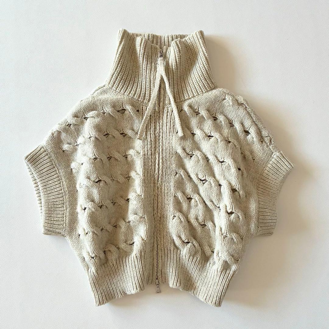 LOUNIE　ルーニィ　23AW　ケーブルベストニットプルオーバー　前後2WAY