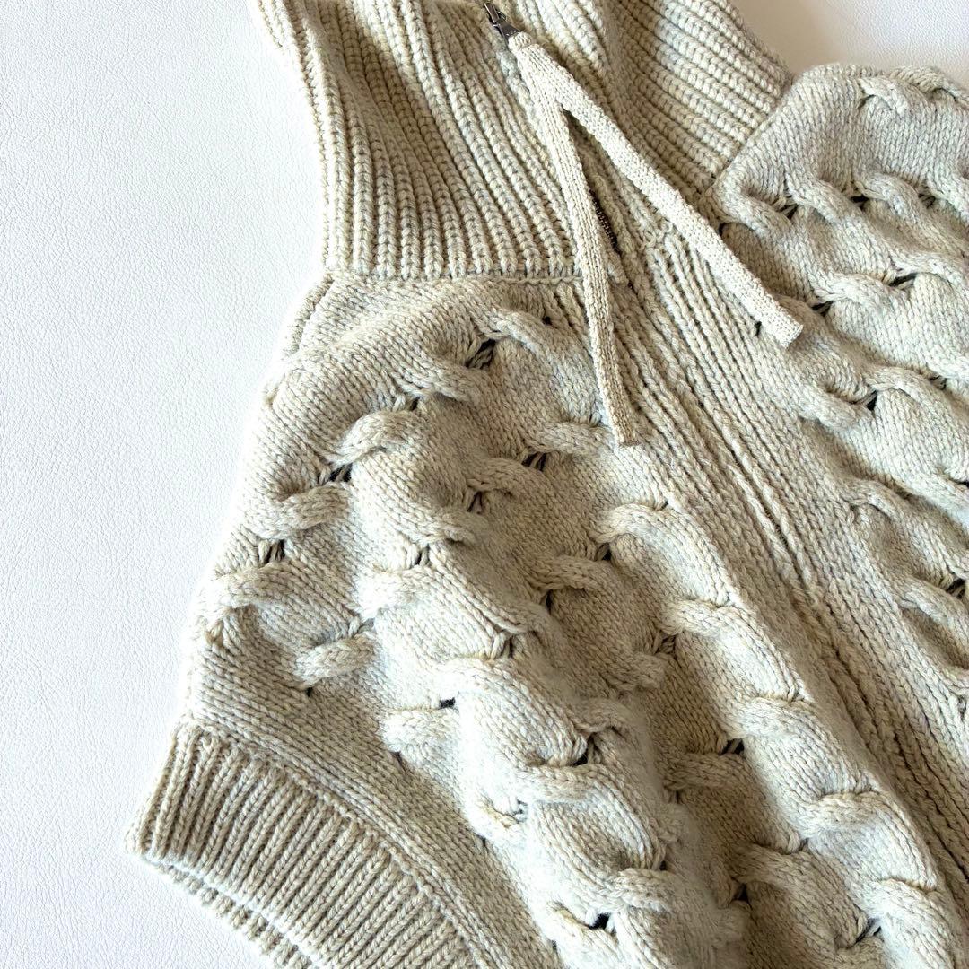 LOUNIE　ルーニィ　23AW　ケーブルベストニットプルオーバー　前後2WAY