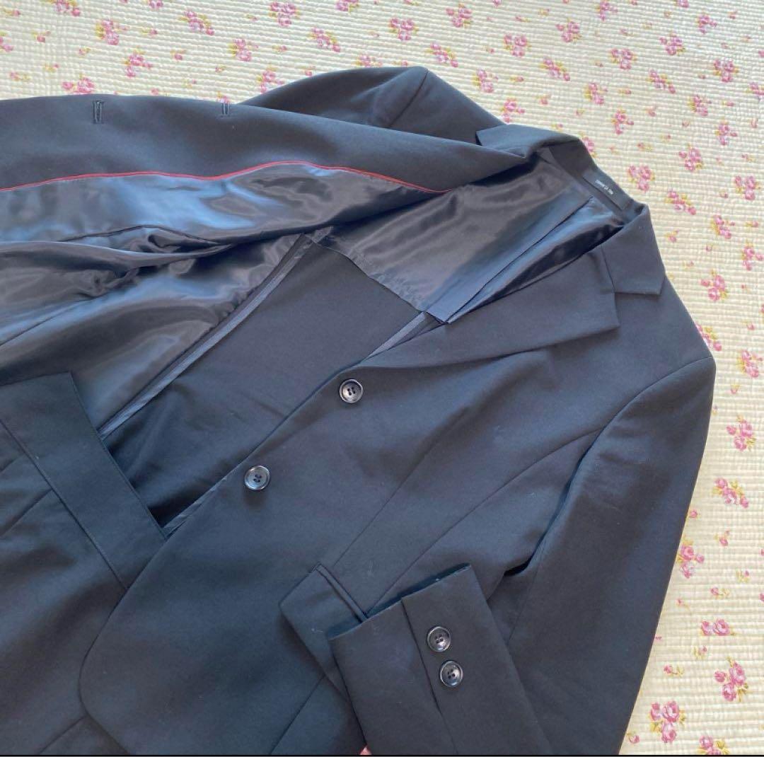 コムサイズム スカートスーツ S W60 黒 就活 面接 2つボタン 春秋DMW