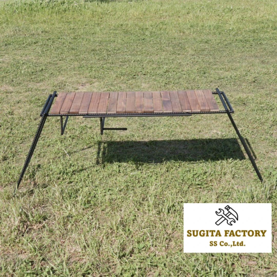 檜無垢材　細板　タフまる対応アウトドアテーブル　キャンプテーブル　ローテーブル