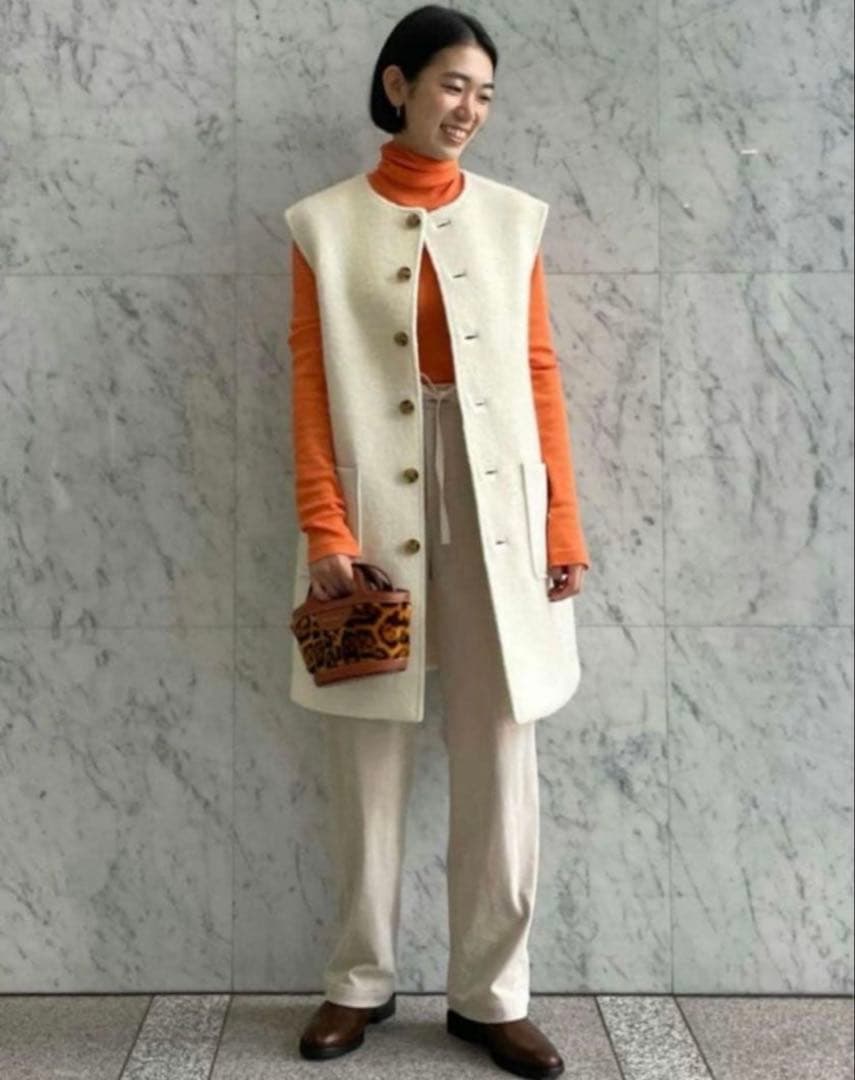 【12/4掲載終了】MACPHEE マカフィー　シープパイルクルーネックジレ