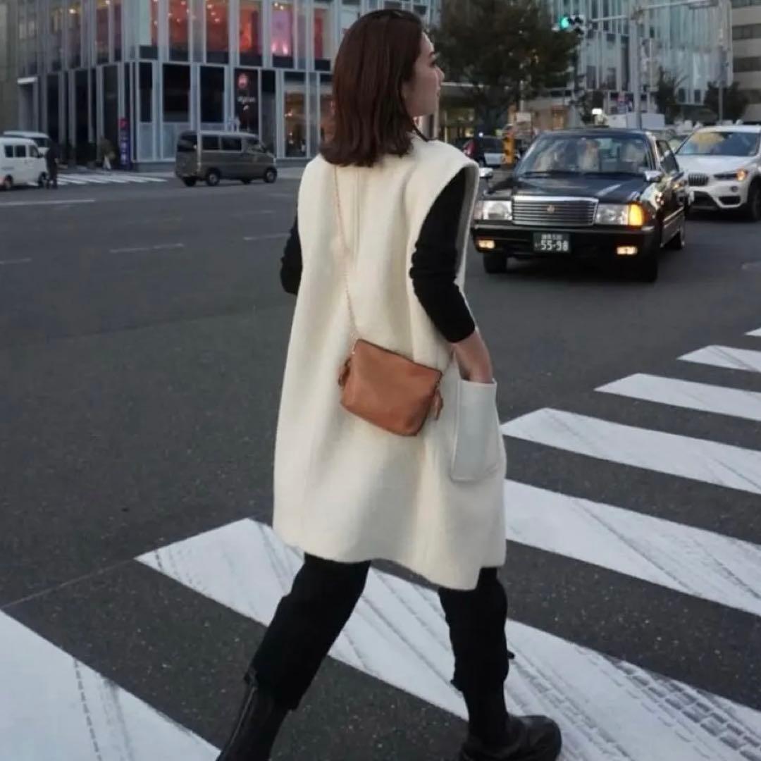 【12/4掲載終了】MACPHEE マカフィー　シープパイルクルーネックジレ