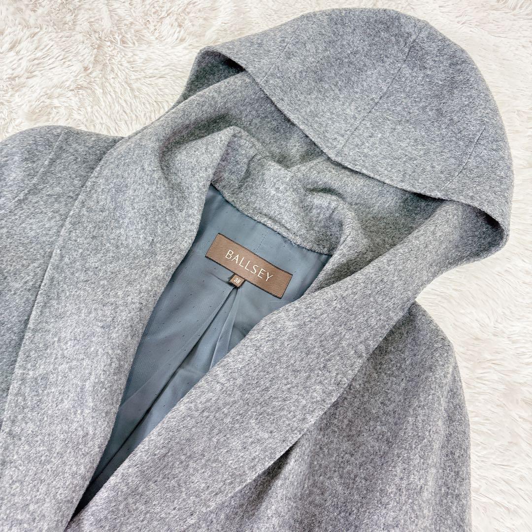 BALLSEY SEO フード付きコート　ロングコート 38 グレー　カシミア