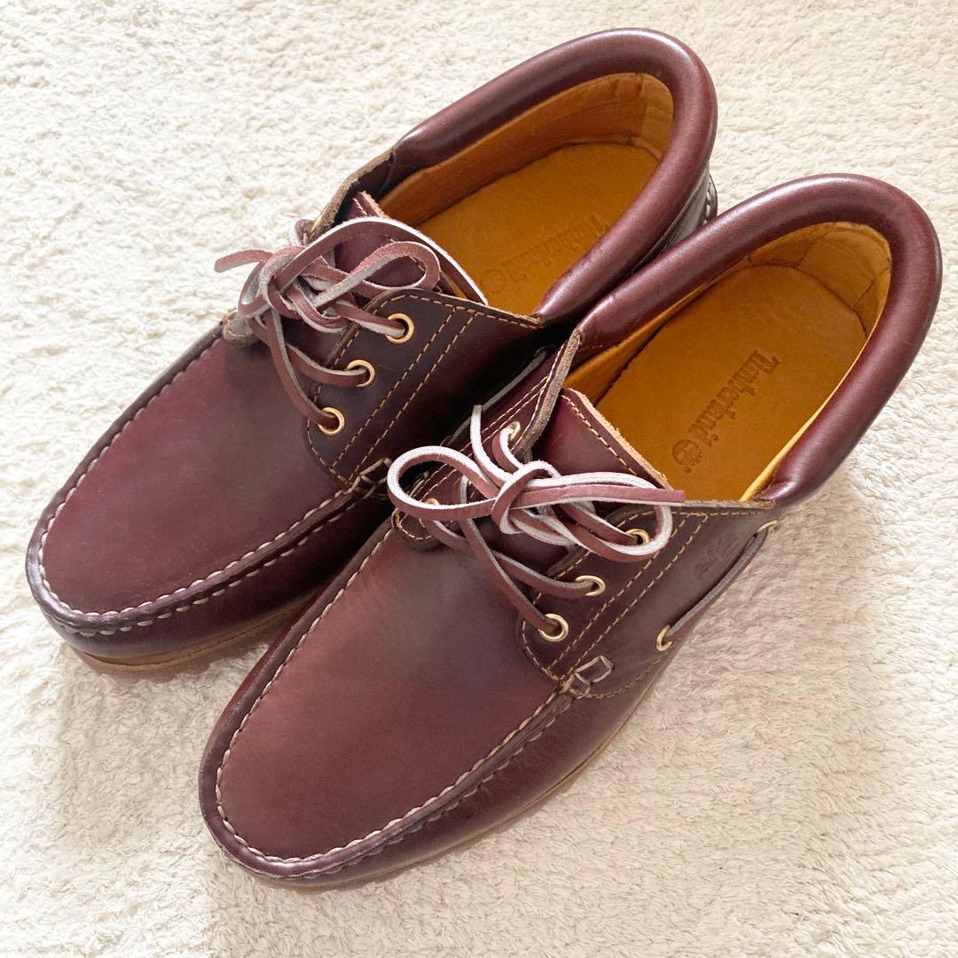 ティンバーランド　デッキ　シューズ　3eye 27.0 モカシン　ワイン