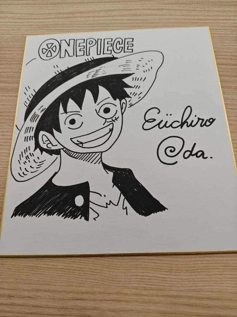 ワンピース　手描きイラスト入りサイン色紙