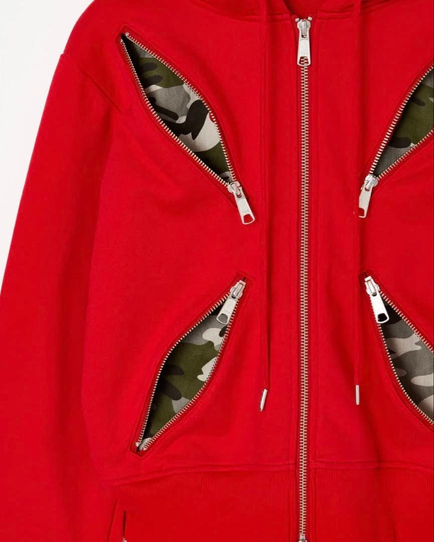 トップス beeden DUALITY ZIP DESIGN HOODIE