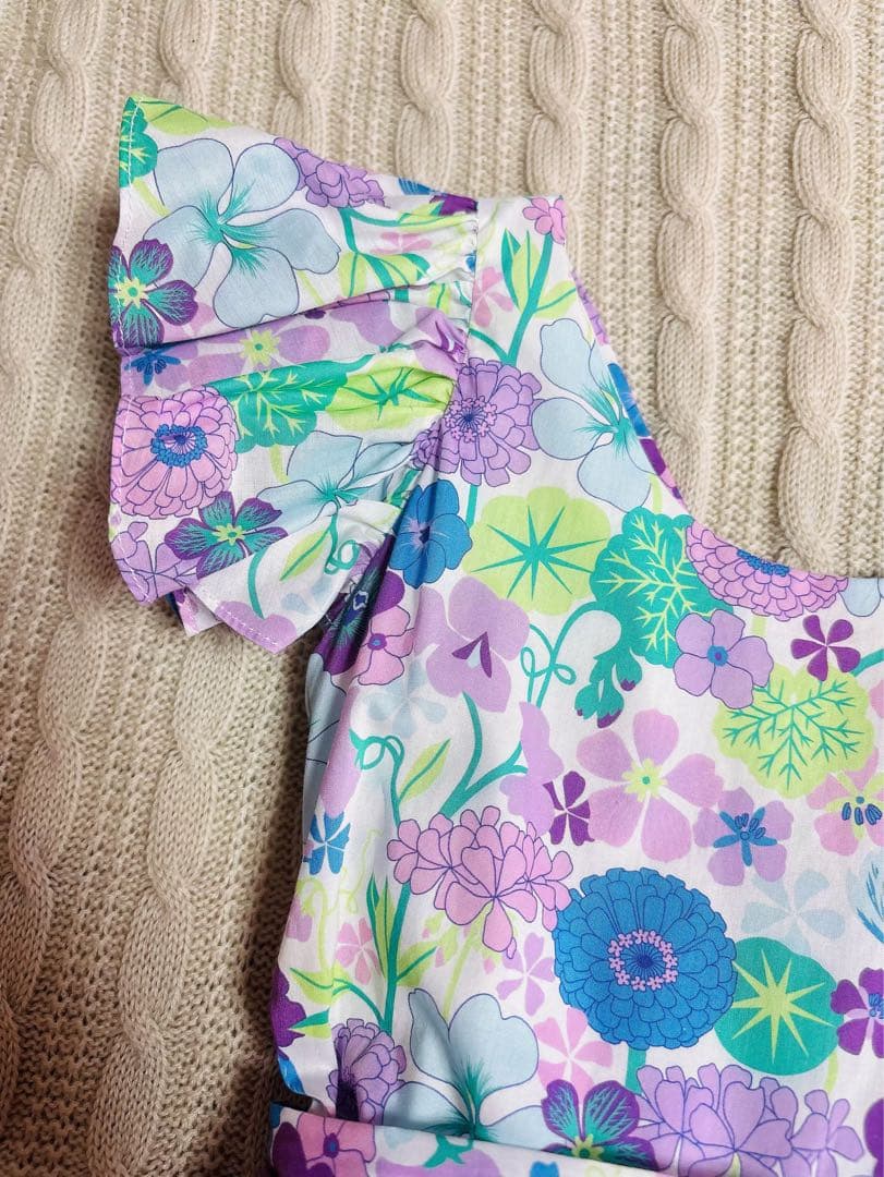 新品　Jacadi × LIBERTY 花柄　フリルスリーブ ワンピース　6A