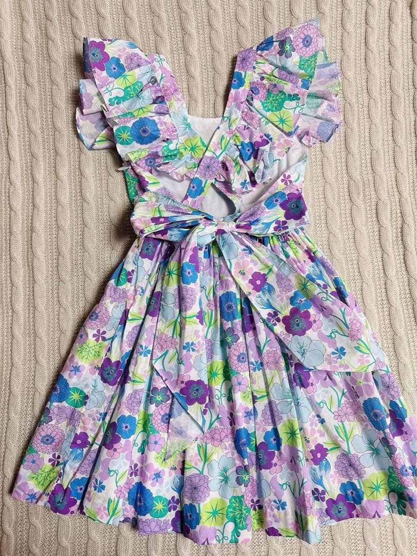 新品　Jacadi × LIBERTY 花柄　フリルスリーブ ワンピース　6A