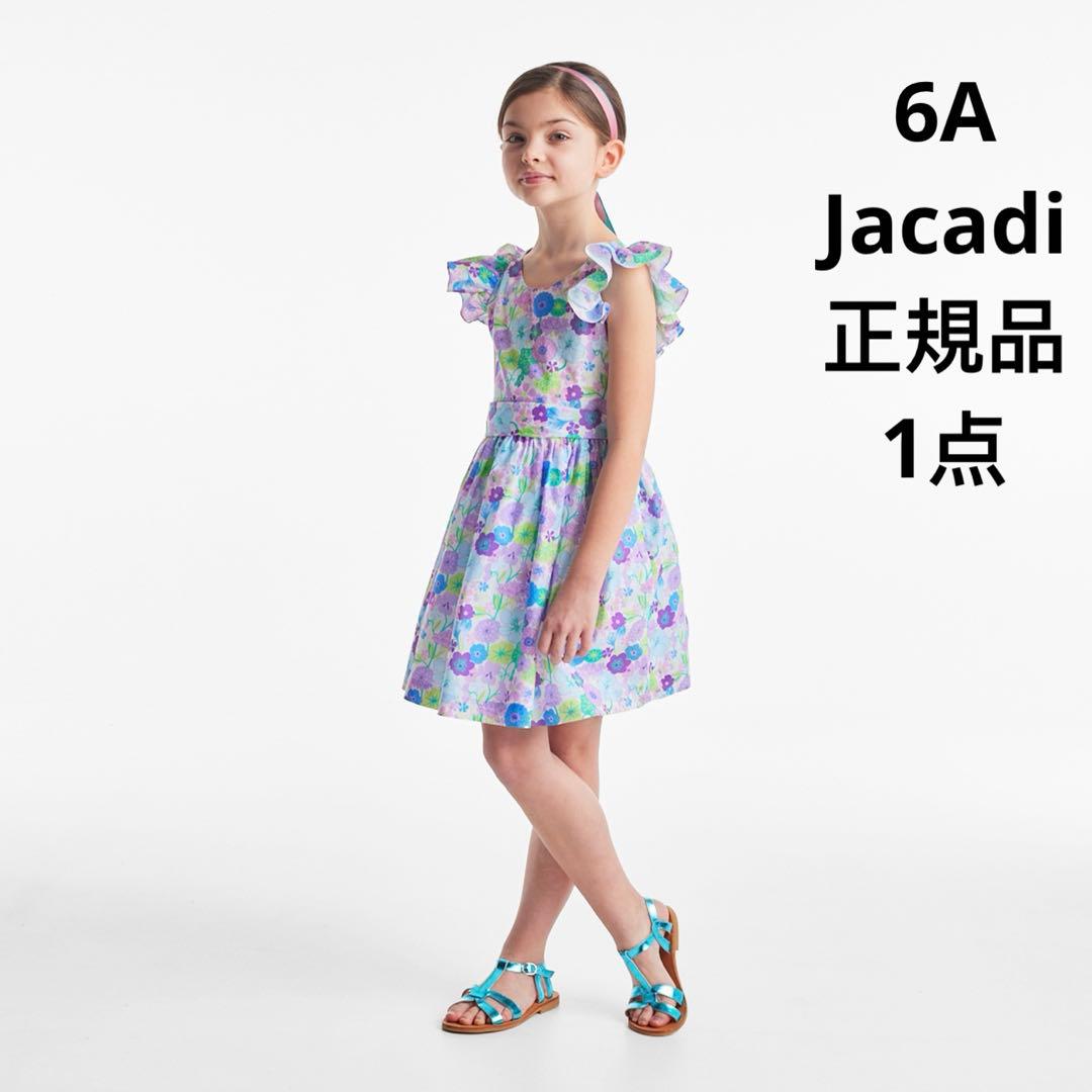 新品　Jacadi × LIBERTY 花柄　フリルスリーブ ワンピース　6A