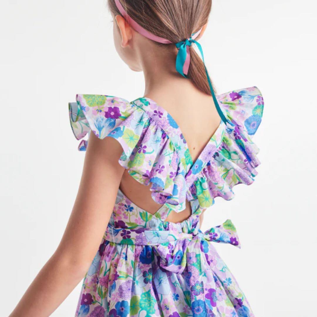 新品　Jacadi × LIBERTY 花柄　フリルスリーブ ワンピース　6A