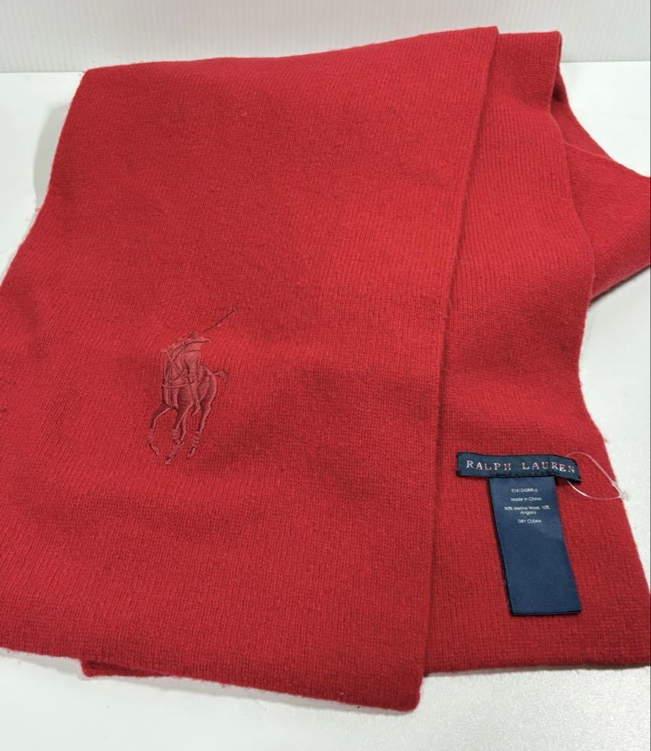 【未使用近】ラルフローレン　ウール　アンコラ羊毛　マフラー　長さ210cm