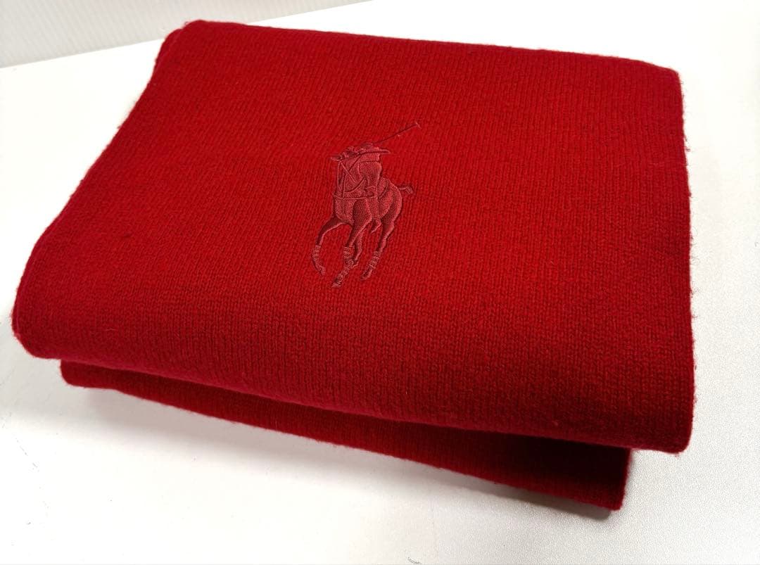 【未使用近】ラルフローレン　ウール　アンコラ羊毛　マフラー　長さ210cm