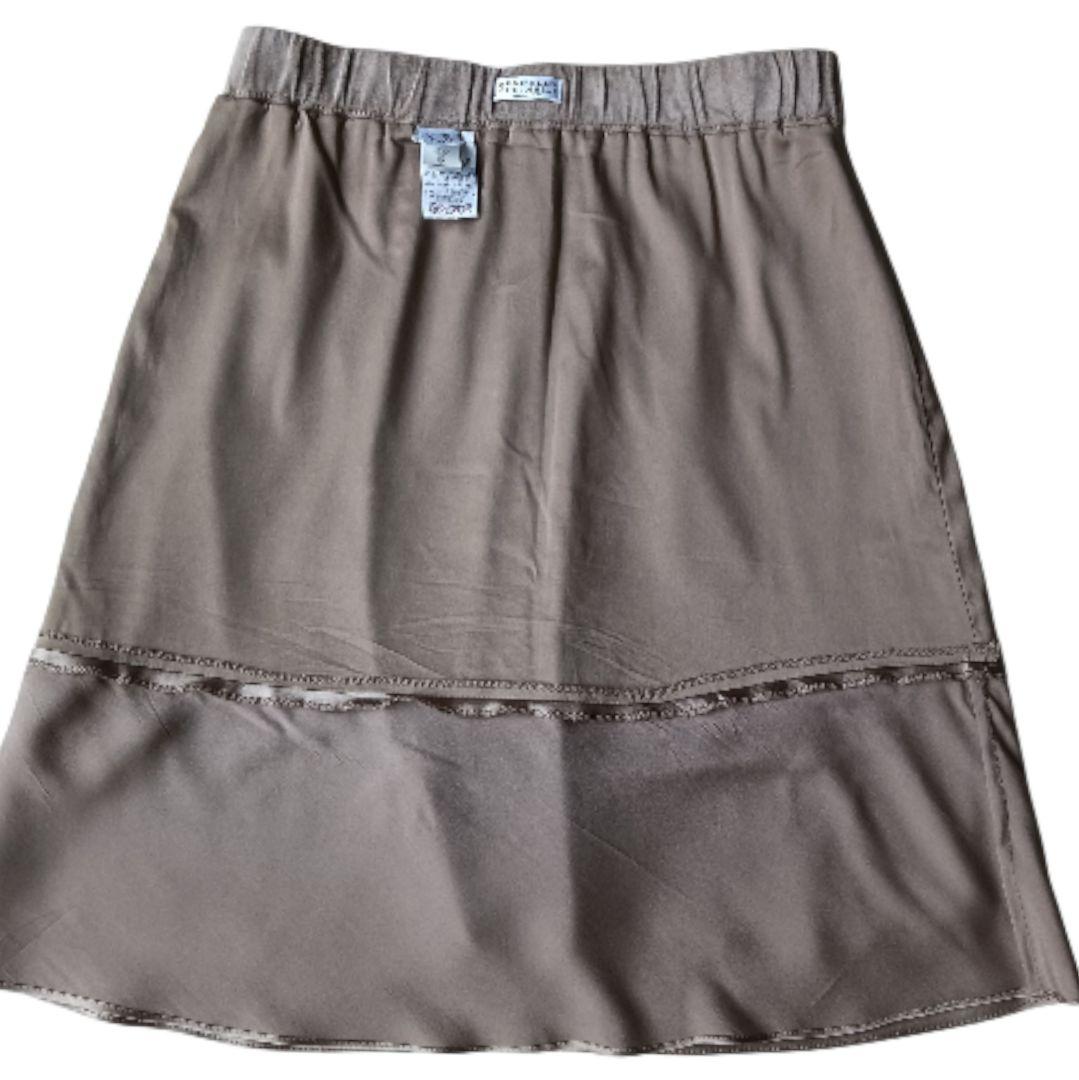 【ブルネロクチネリ】スウェードスカート 本皮 ベージュ