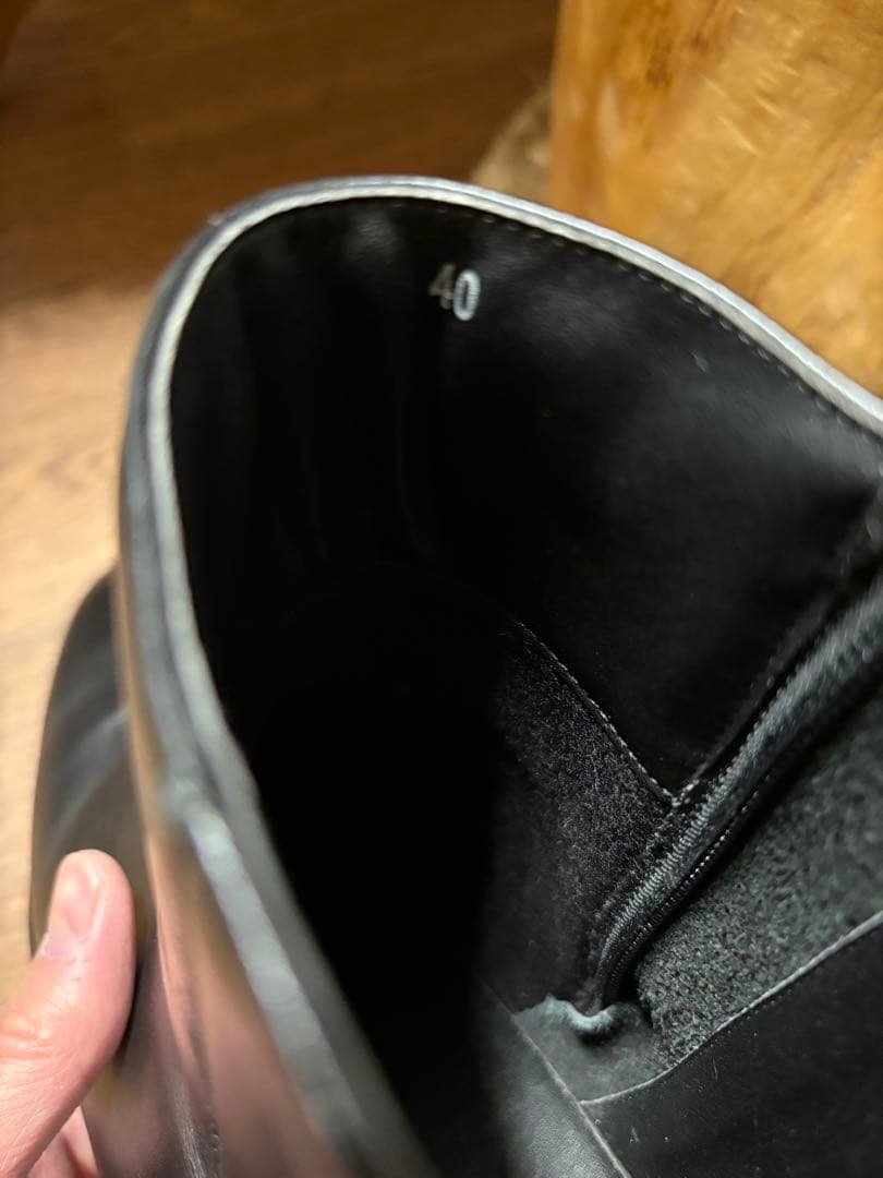 lui's ルイス　ヒールブーツ　サイドジップ　レザー　ブラック　黒