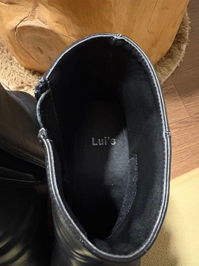 lui's ルイス　ヒールブーツ　サイドジップ　レザー　ブラック　黒