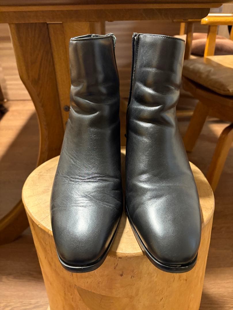 lui's ルイス　ヒールブーツ　サイドジップ　レザー　ブラック　黒
