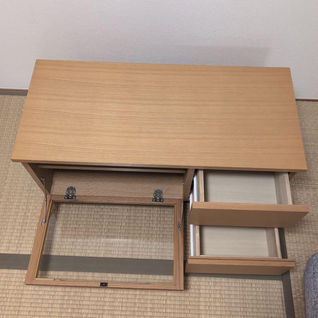 無印良品 オーク材テレビ台 テレビボード ガラス扉付き幅90cm