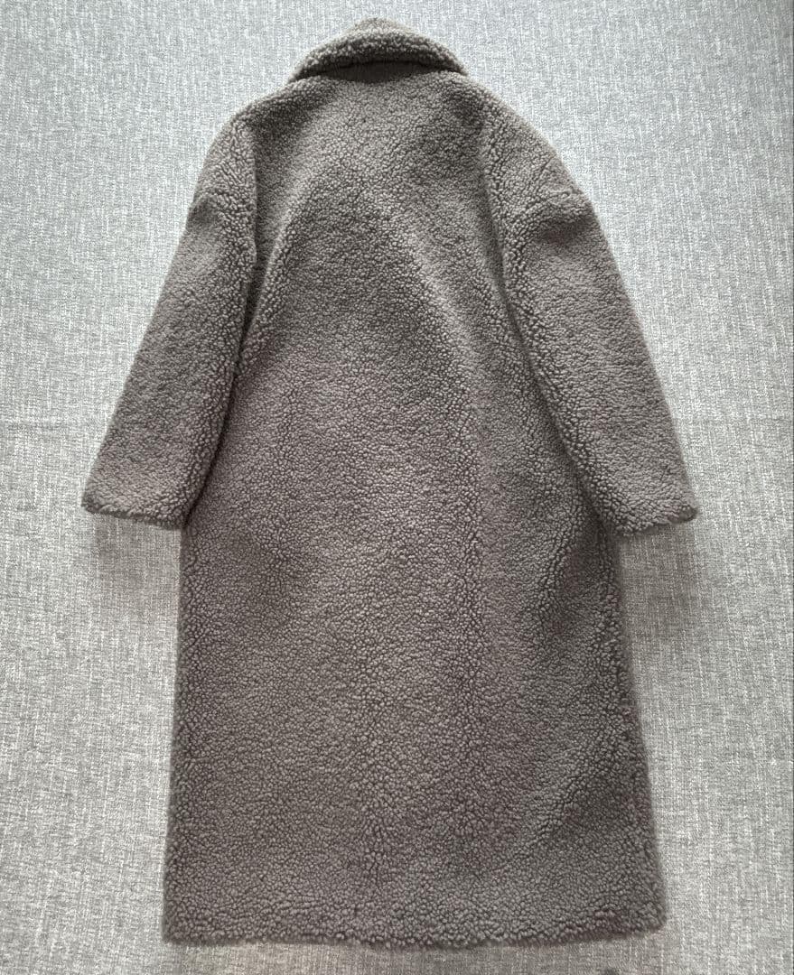 ザラ　エクストラロング　テディベアコート　チャコールグレー　未使用に近い美品