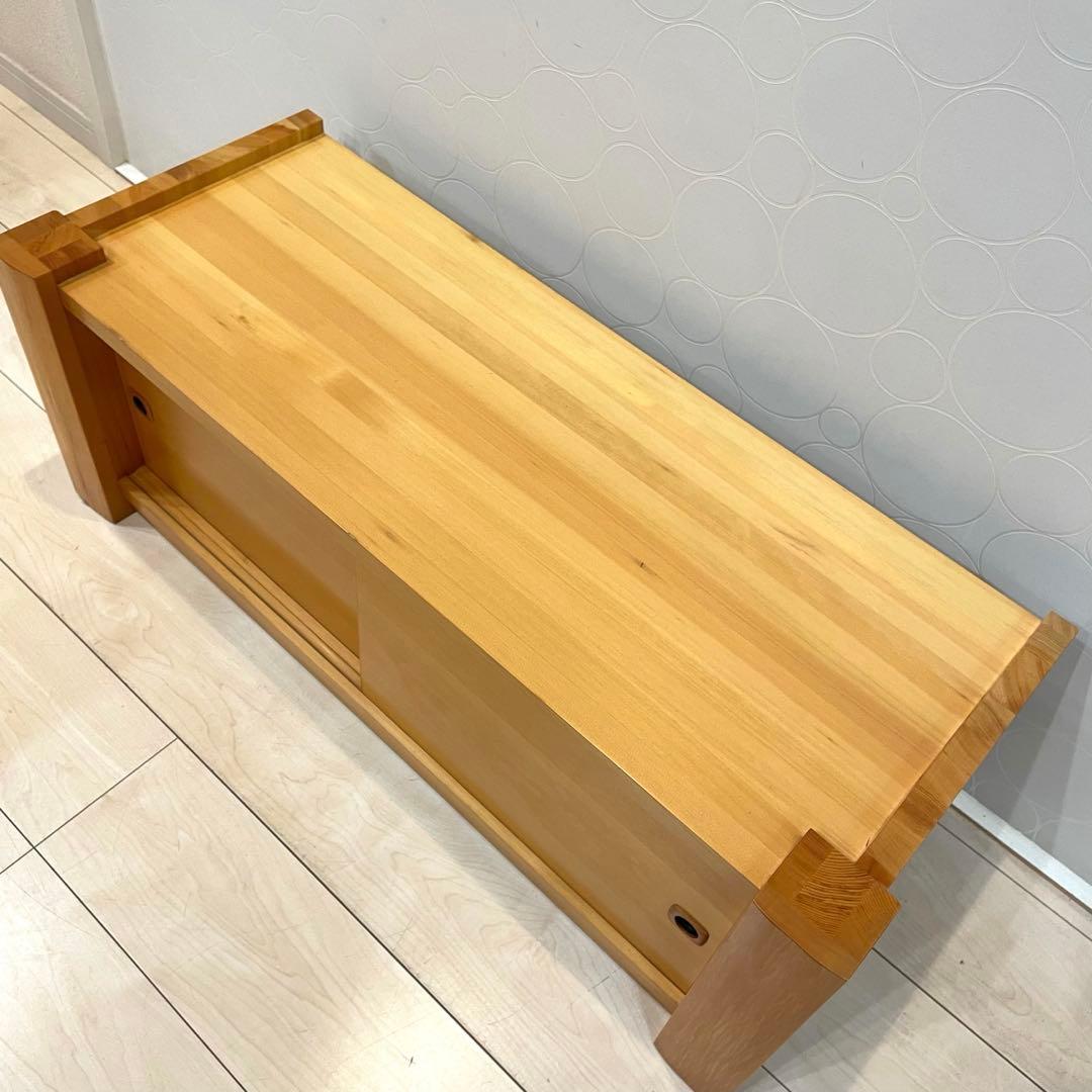 【美品】天然木 置床 置き床 引き戸収納 床の間 飾り棚 ローボード 和家具